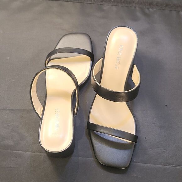 BRAND NEW NINE WEST BLOCK HEEL SQUARE TOE WOMENS SANDALS - Picture 8 of 14